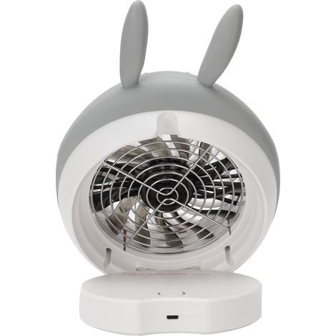 Ventilateur de bureau portable avec brumisateur - Lapin gris mignon pour bureau et maison