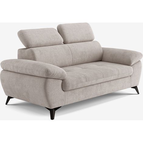 Moderner 2-Sitzer Sofa aus Stoff mit verstellbarer Kopfstütze Savi - Grau (1/5)