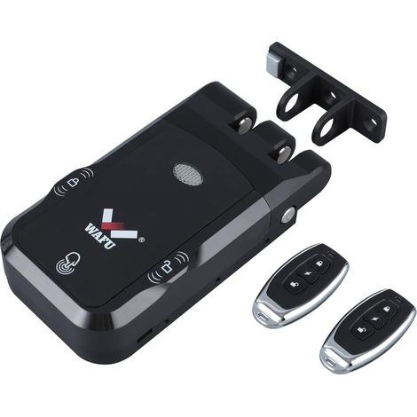 Verrou de porte intelligent sans clé – Serrure électronique invisible – 2 télécommandes – Design tactile intérieur – Verrouillage automatique (1/5)