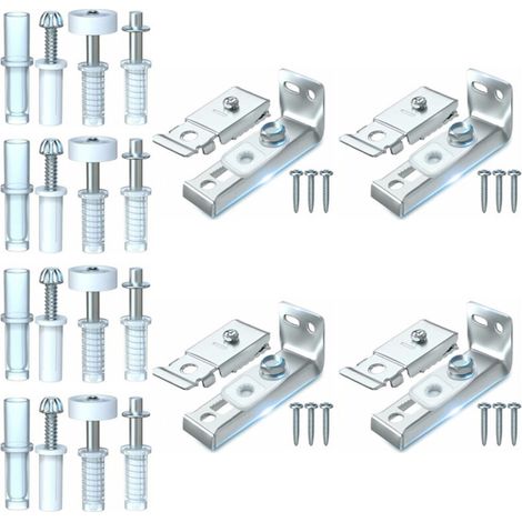 Kit de réparation de matériel de porte pliante - Lot de 4 pièces de rechange pour portes de placard coulissantes pliantes comprenant un support supérieur et inférieur, un pivot de 3/8", une roue de gu (1/4)