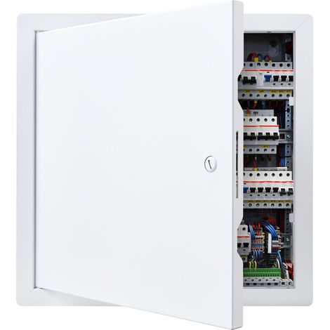 Trappe de Visite 34x34 cm, Panneau d'Accès pour Cloisons Sèches Placo en Acier Galvanisé, pour Plafond Plomberie et Électricité, Trappe de Maintenance Dimensions de Découpe 32x32 cm, Blanc (1/5)