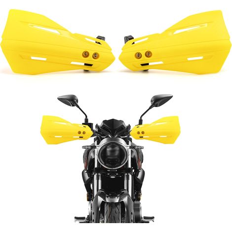 protege main moto universels Motocross Hand Protection 7/8'' (22 mm) Protège-mains moto pour Cafe Racer, Bobber, Chopper, Scooter, Vélo électrique (Jaune) (1/5)