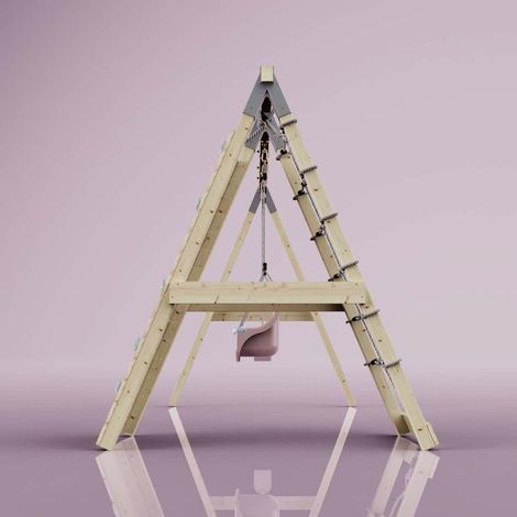 PolarPlay Klettergerüst Kuckuck aus Holz in Rosa (1/5)