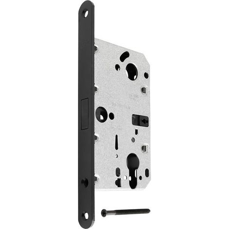 cerradura magnética modelo wave entrada 50 puerta batiente acabado cromo cepillad acabado negro mate