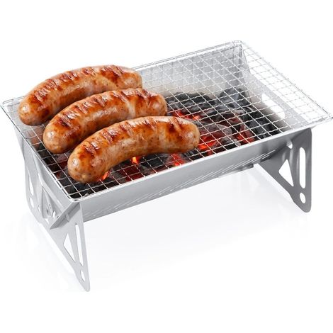 Charcoal bbq grill foldable stainless steel 28x18x12 cm 235492273 (1/5)