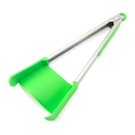 Spatule et pince 2 en 1, pince de cuisine, pince en silicone pour friteuse à air, avec cadre en acier inoxydable résistant à la chaleur, ustensiles de cuisine (1/5)
