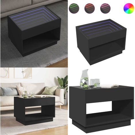 vidaXL Couchtisch mit Infinity-LED Schwarz 70x50x50 cm (1/5)