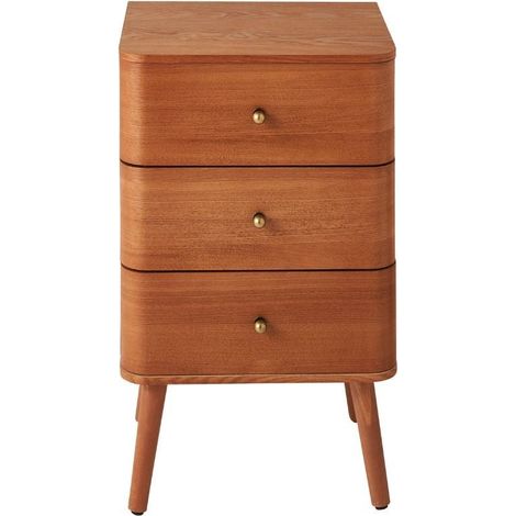Comodino con 3 cassetti e frontali dai bordi arrotondati H71 cm - KARL