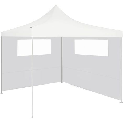 vidaXL Pared lateral de cenador con ventanas blanco 6x2 m (1/2)