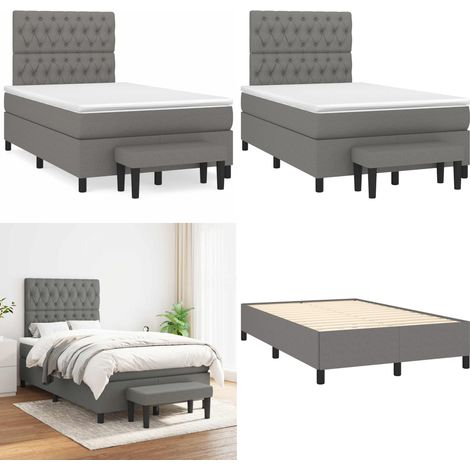 Boxspringbett mit Matratze Dunkelgrau 120x190 cm Stoff - Boxspringbett - Doppelbett - Bettenrahmen - Matratze - Bettdecke - Home & Living (1/5)