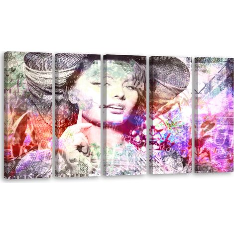 Tableau sur toile Tableau sur toile en 5 parties Sophia Loren 200x100 (1/5)