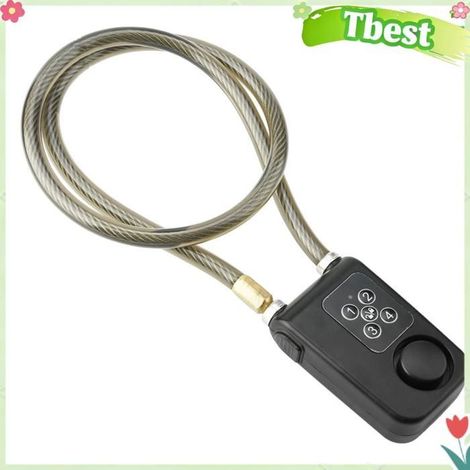 Tbest Serrure d'alarme Y787R télécommande sans fil alarme serrure vélo électrique moto Code acier câble chaîne bricolage barillet (1/5)