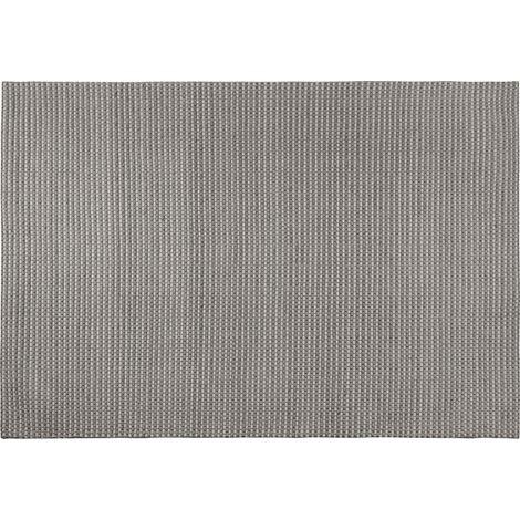 Alfombra gris oscuro de lana y poliéster 140 x 200 cm tejida a mano diseño clásico Kilis