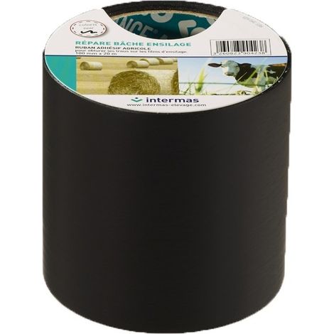 ruban adhesif repare bache ensilage 100mm x 20m noir
