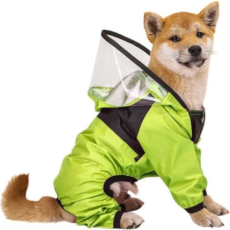 Bardusch - Imperméable vert gazon XXL pour chien, veste imperméable avec chapeau transparent, accessoires pour animaux (1/5)