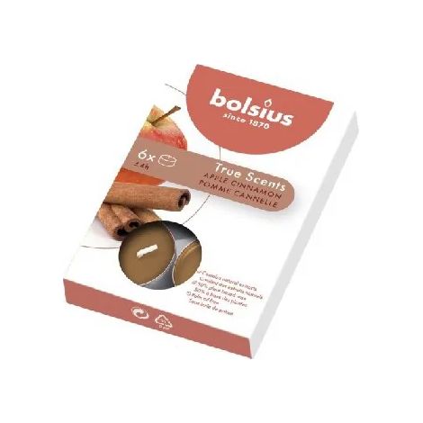 Bolsius True Scents Teelichter 4h Apfel-Zimt 6 Stück