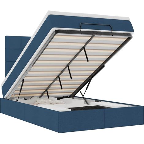 Maison Exclusive - Ottoman-Bett mit Matratze & LEDs Blau 120x200