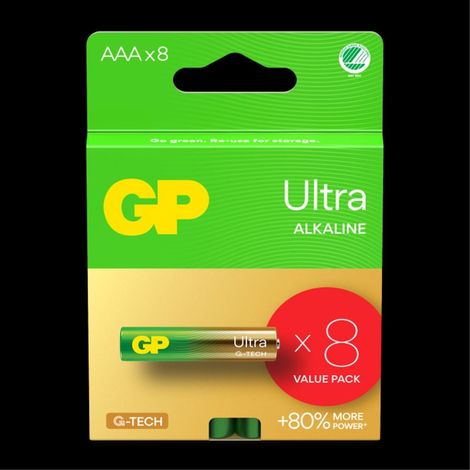 Piles AAA ultra alcalines GP, 24AU/LR03, paquet de 8