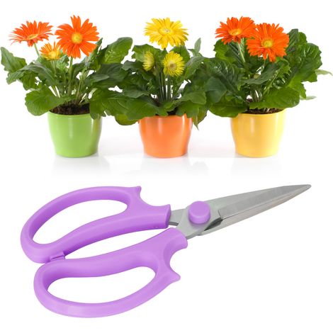 Ciseaux de jardin en acier allié, sécateur ergonomique pour plantes en pot et fleurs, outil de taille violet (1/5)