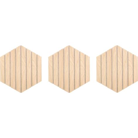 Lot de 3 Panneaux Déco Hexagonal "Colva" 30x26cm Beige