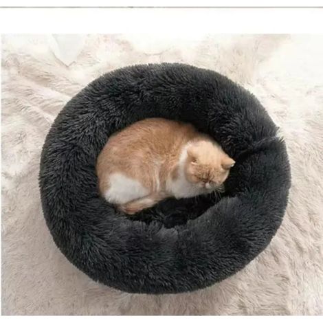 1 Panier Chat Peluche Chaud Deluxe Lit pour Animal Domestique Ronde pour PetitsChats et Chiens(XS 40CM GRIS FONCE)) (1/2)