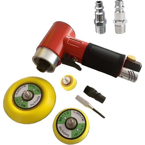 Lucidatrice pneumatica versatile – Diverse dimensioni – Ideale per la cura dei dettagli dell'auto e il restauro del legno – Levigatrice pneumatica compatta (4) (1/3)