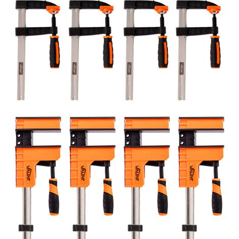 Vaunt 8 Piece Kit Clamp Set 1000mm Sliding Body Bar +200mm Cast Iron Screw Clamp