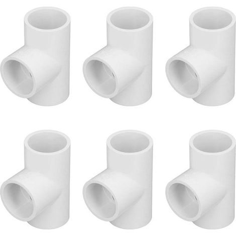 Raccordi a T in PVC da 20 mm, 25 mm e 32 mm, adatti per impianti idrici domestici - confezione da 12 pezzi (1/2)