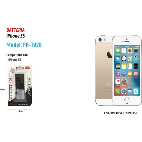 Batteria For Iphone 5s Smartphone Internal Ricambio 1560mah Maxtech Pa-t028