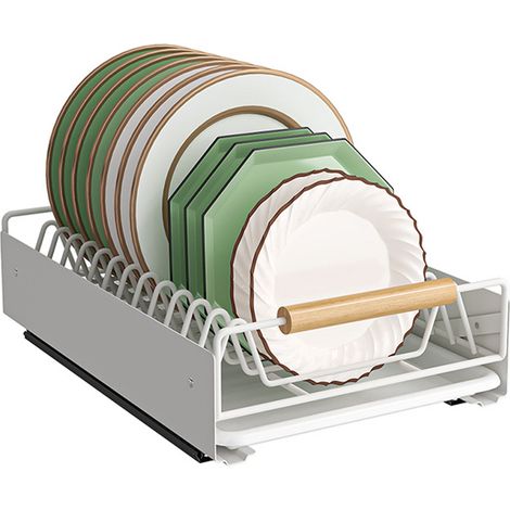 Pull Out Cabinet Organizer, vaisselle Drain Rack, pour la cuisine, garde-manger, étagères, salle de bains, armoire à la maison - blanc (1/5)