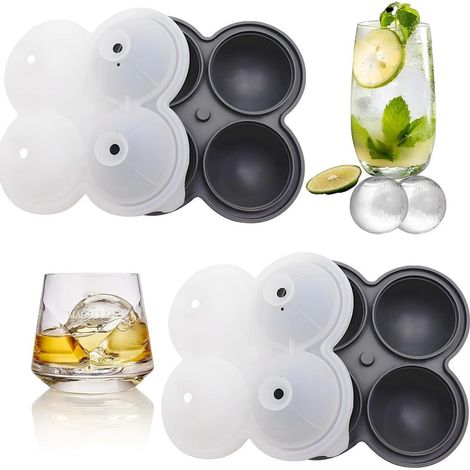 2er-Pack Eiswürfelform Silikon, 6cm runde Eiswürfel, BPA-frei, wiederverwendbar (1/5)