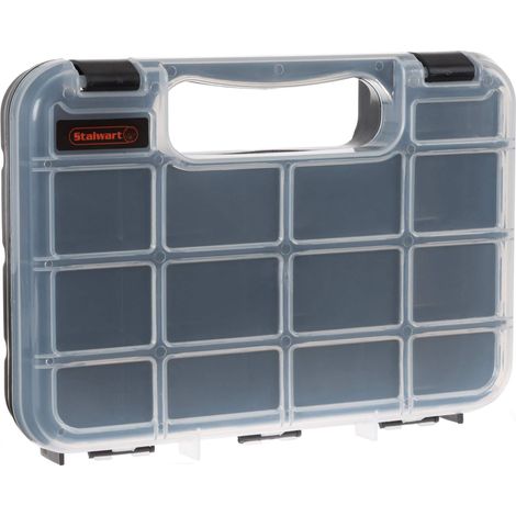 Boîte de rangement portable avec loquets sécurisés et 14 petits compartiments pour matériel, vis, boulons, écrous, clous, perles, bijoux et plus encore (1/5)