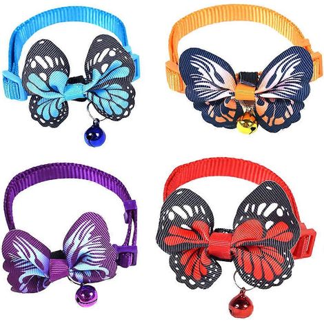 Collar con cascabel para mascotas, juego de 8 collares ajustables para gatos. (1/5)