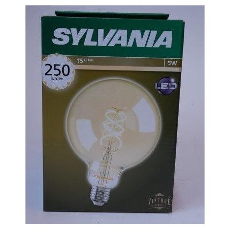 Ampoule sphérique filament vintage Ø 125x178mm culot E27 LED 5W 2000K 250lm 360° 230V non-dimmable ToLEDo Vintage G120 SYLVANIA (1/2)