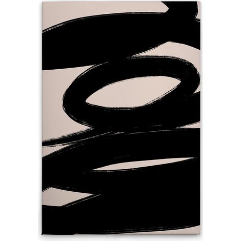 Leinwandbild Minimalistisch Schwarz Beige M1-No.51503 - Kunstdruck auf Leinwand in Creme Schwarz - Wandbild 30 x 45 cm (1/5)