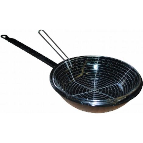 FPLUS sarten freid.esmalt.c/cest.26cms. , Sarten esmaltada con cestillo de 26 cms. y capacidad 2 litros.