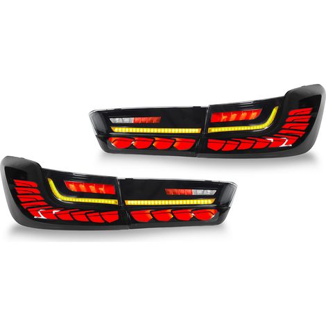 GTS LED Style feux arrière clignotants dynamiques pour série 3 G20 M3 G80 2019 à 2023 noir rouge (1/5)