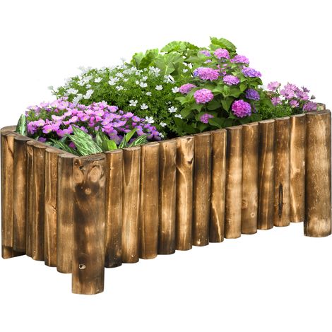 52L Wooden Rectangular Planter Box for Herbs and Flowers-78Lx35Wx30H cm Gardening Container