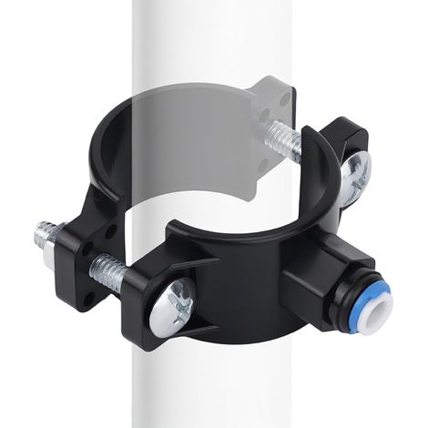 Drain Saddle Valve avec 1/4" Raccord Rapide, Drain Saddle Filtre Eau Collier pour Sous Évier Système Osmose Inverse Ajuster 40-50mm Diamètre Extérieur Tuyau (1/5)