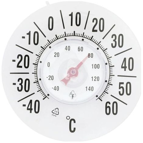 Thermomètre à fenêtre Thermomètre à fenêtre ronde transparente pour la température extérieure l'extérieur Batterie sans batterie auto-étanche de mesure de la température la accesso (1/5)