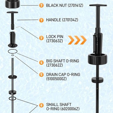 Piston de vanne 263055 – Compatible 263064,263052,263053,263078 – Pièce de contre‑lavage pour filtre à sable