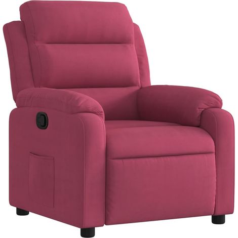 Fauteuil de Salon,Chaise,Fauteuil inclinable rouge bordeaux velours CFW385682 (1/5)