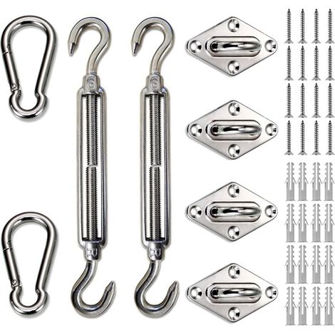 Kit de quincaillerie de 15,2 cm en Acier Inoxydable 316 pour Installation de Voile d'ombrage rectangulaire et carrée (1/5)