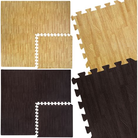 Tappeto a Puzzle 60x60cm color legno marrone chiaro 15976 (1/5)