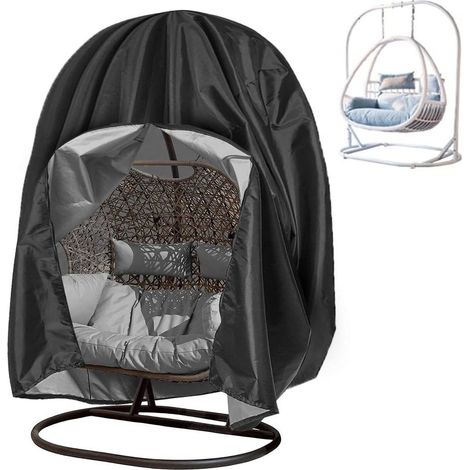 Ecleanfy - Housse Oeuf Suspendu Extérieur XXL Deux Personnes Fauteuil Suspendu Couverture Imperméable Protection pour œufs Chaise pour Mobilier Balancelles de Jardin (1/5)