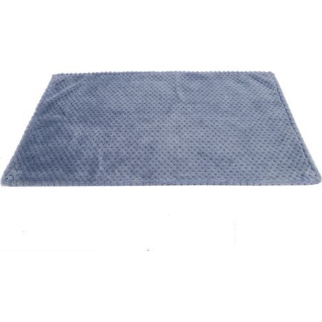 Waschbare Haustierdecke, warm und dick für den Winter, Hundeschlafmatte, weiche Fleecedecke (blau L 100x80cm).