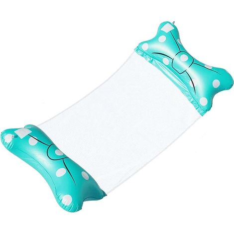 WASSERHÄNGEMATTE SCHWIMMBETT AUFBLASBAR BLAU PUNKTE 140x70cm