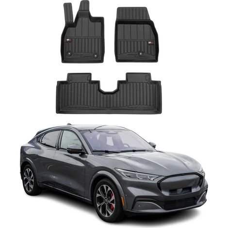 OMAC Tapis de Sol en Caoutchouc pour Ford Mustang Mach-E 2020-2025 Noir Premium (1/5)