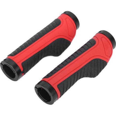 Poignées de vélo ergonomiques antidérapantes, verrouillables et confortables pour VTT professionnel (noir et rouge) (1/5)