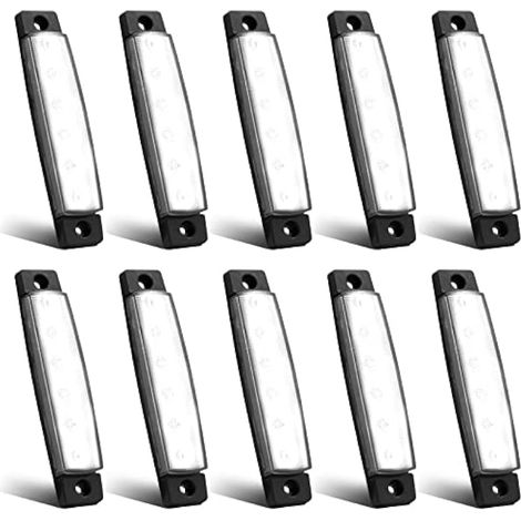 Biqing Feux de Gabarit LED Feux Latéraux Eclairage,LED Côté Marqueur Feux Indicateurs De Position Blanc 24V Étanche LEDs Feuxs de côté pour Camion Remorque Camion Bus Bateau (1/5)
